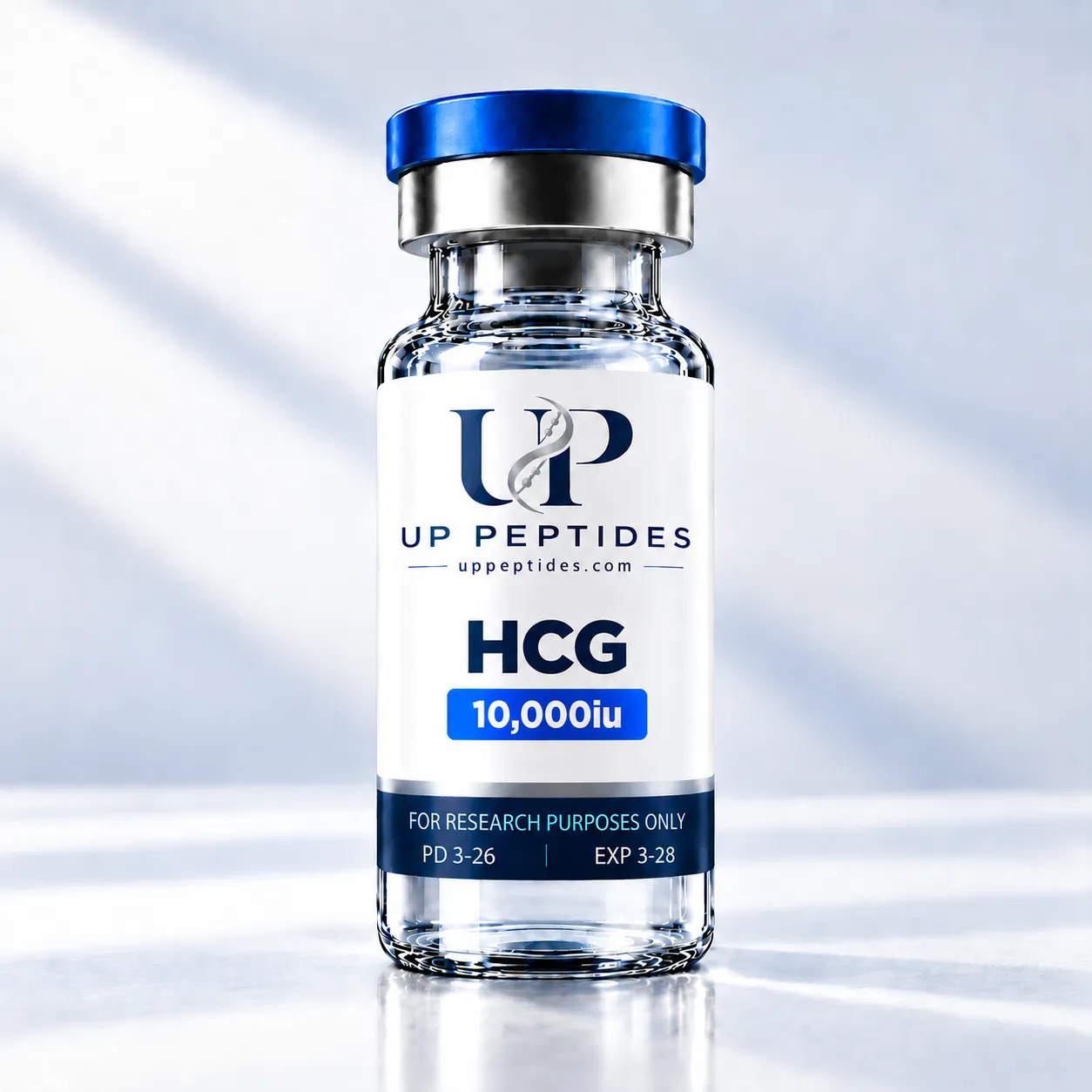 HCG Peptide Vial in Clinical Blue